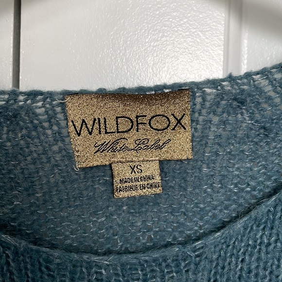 Wildfox Blue Knit Peace Sign Knit Sweater - Picture 2 of 3